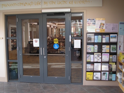 Inside entrance of the library