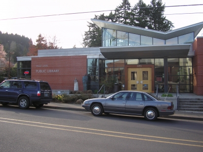 Outside the public library