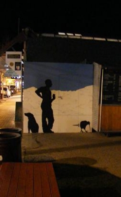 Shadows cast on a wall - from when?