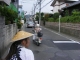 Dodging traffic.