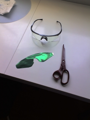 Green cellophane cut-out
