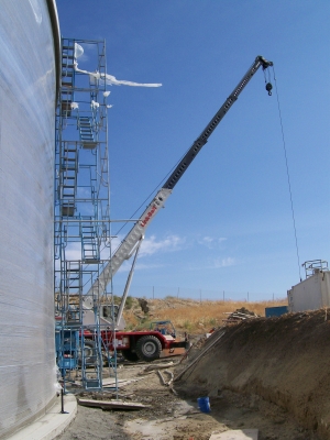 The side of the tank