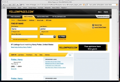 Harry Potter on YellowPages.com