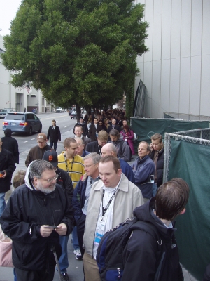 Endless line behind