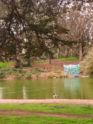 The blue thing, not the duck