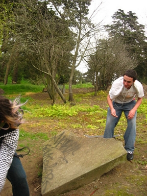 A piece of the sidewalk