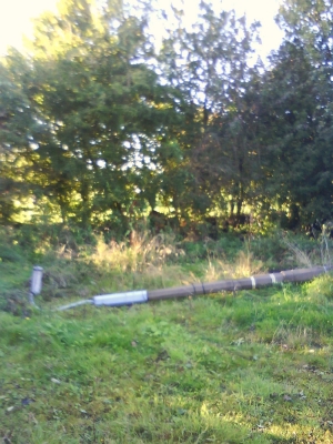 Fallen down street lamp