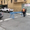 Mysterious barricade and traffic officer, on my chosen corner