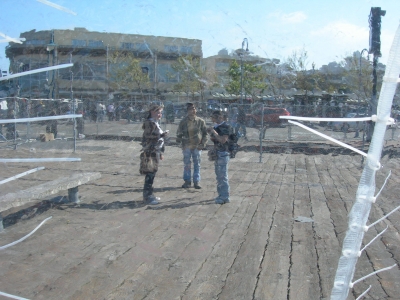 these people stood leisurely for quite some time in anticipation for something grand to happen...we just sat there and read magazines...