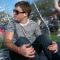 This gentleman was eager to sit on the floor here in the bubble