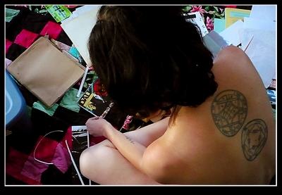 Ingredients include some random stickers and misc. art