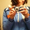 My blue coat and blue camera