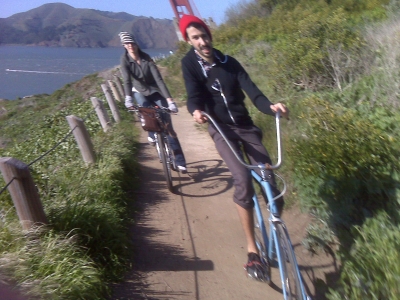 There's a bridge growing out of his head!