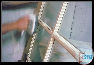 Washing the doors…