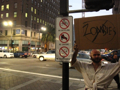 NO BICYCLING, NO SKATING, NO SKATEBOARDING, NO ZOMBIES