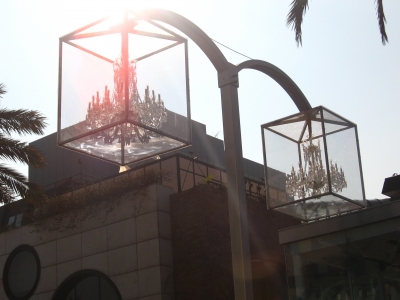 Chandeliers instead of street lights