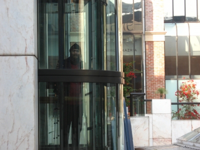 Lincoln in the elevator