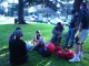 The players gather