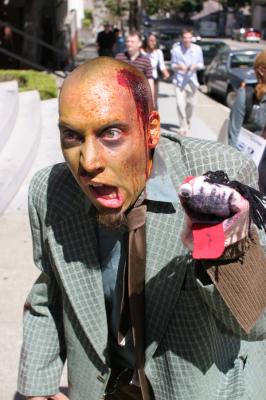 Zombie and Pedro the Zombie handpuppet