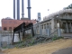 Looking back at the smokestacks from starting line.