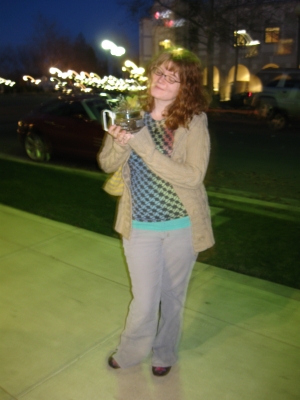 Murdoc admires coffeeplant