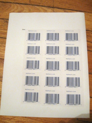 as yet un-cut barcode stickers