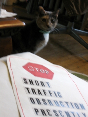 H.P oversees the sign making