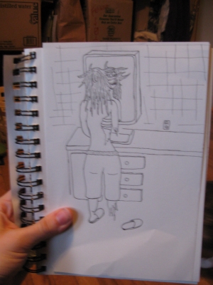 zombie girl in sketch form. zombie girl in sketch form.