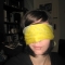 Blindfolded & ready for doodling.