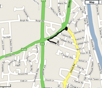Path to the Jet station (petrol station)