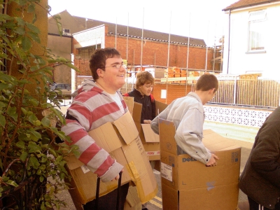 Standing in boxes