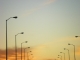 street lamps at sunset street lamps at sunset