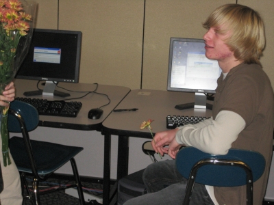 He is giggling inside He is giggling inside