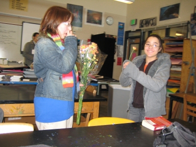 She looks almost too happy...