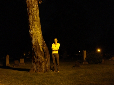 Cara Bear at tree in Grandview Cemetery Cara Bear at tree in Grandview Cemetery