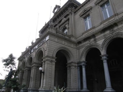 The front of the palacial train station. The front of the palacial train station.