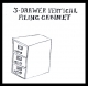 3-Drawer Vertical Filing Cabinet