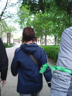 Gwen and Danger, sporting green. Gwen and Danger, sporting green.