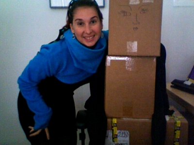 I've replaced my coworker, J, with this stack of boxes!  Let's see if anyone notices!