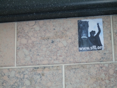 Moustache on a statue