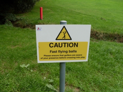 ..on the corner of a sign.