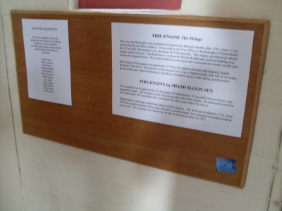 On a museum notice about an old fire engine