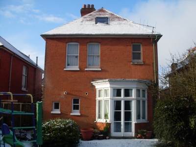 House with white roof