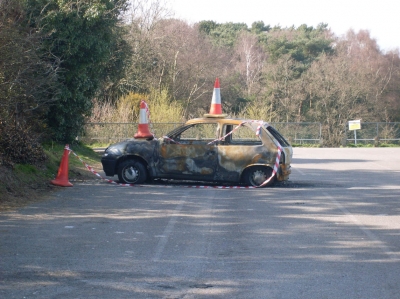 Burnt car