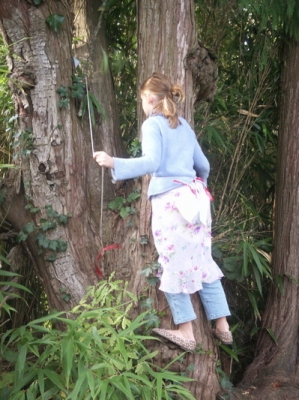 Evie had to climb for this one.