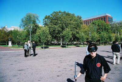 At the White House with Cop in Background