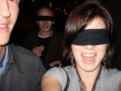 I just put on the blindfold and I'm scared!