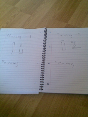 Two pages of the PAD Calender.