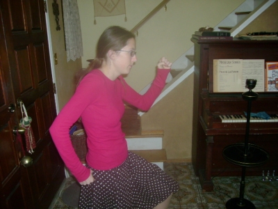 Entering the house