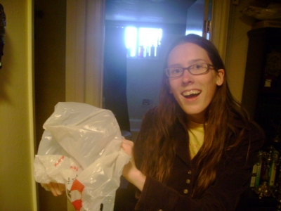 I am holding a bag